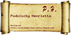 Podolszky Henrietta névjegykártya