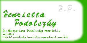 henrietta podolszky business card